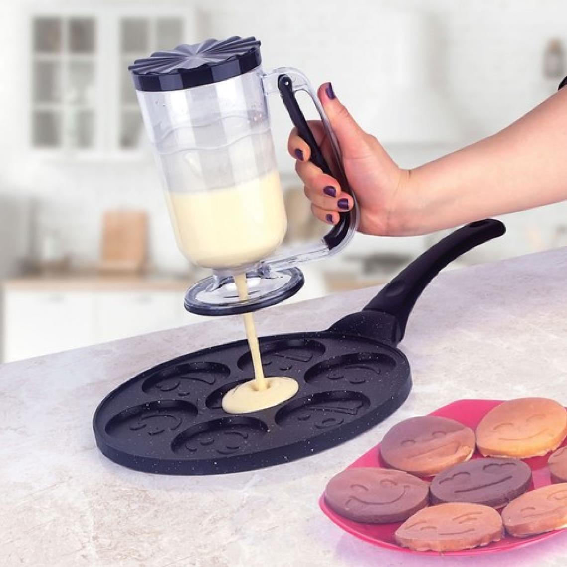 Timex Hanımeli Pancake Hamur Porsiyonlayıcı Hamur Dağıtıcı Pancake Krep Muffin Kolay Akıtma Kabı Porsiyonlayıcı 1lt (Pembe)