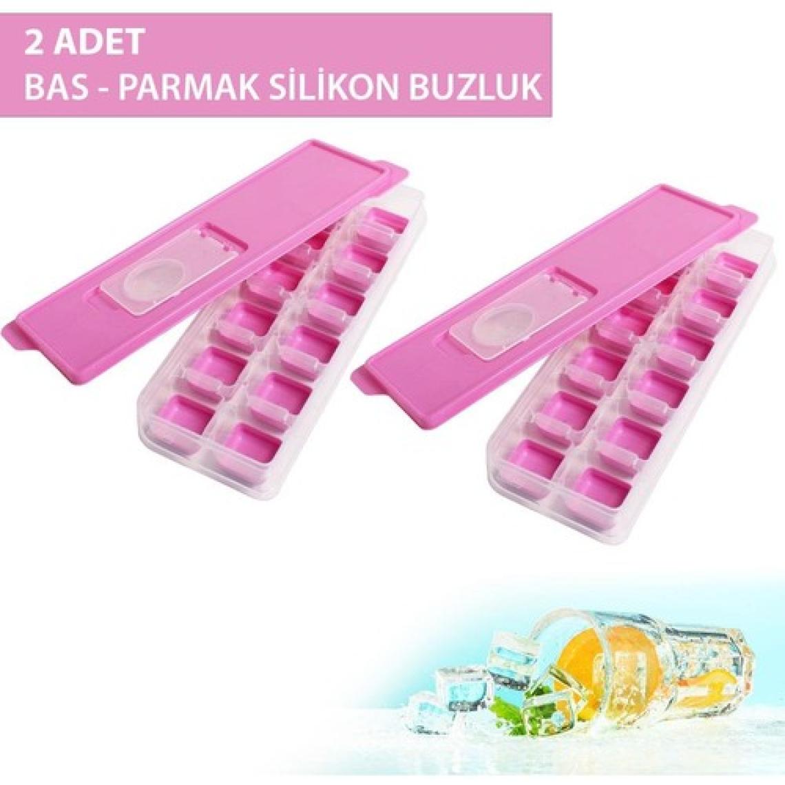 Gondol Yapışmaz Silikon Bas Çıkar Buzluk Küp Şekilli Buz Kalıbı Pembe Renk 2 Adet