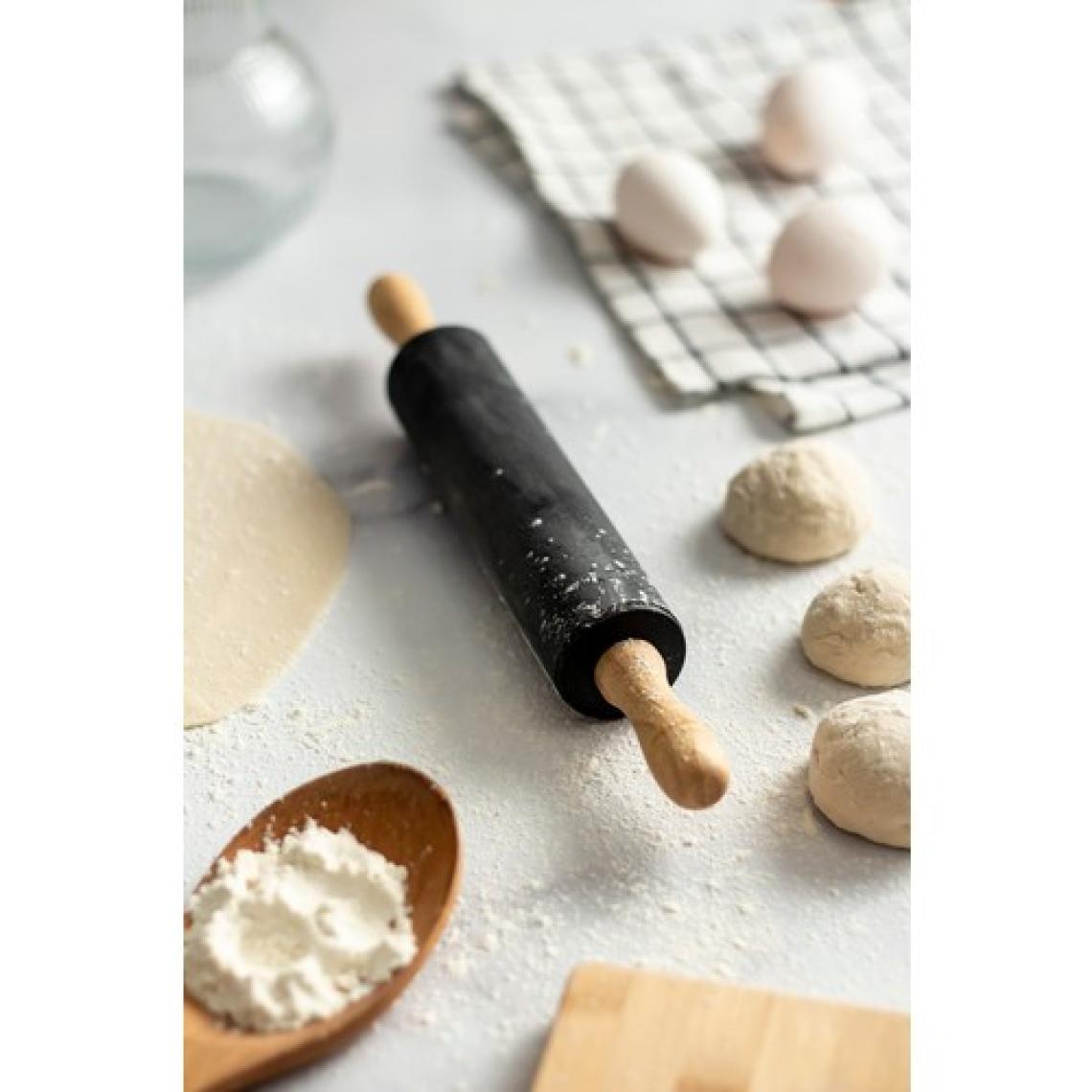 EW's Kitchenware Bambu Saplı Silikon Gövdeli Siyah Merdane Orta Boy 39 x 5 cm