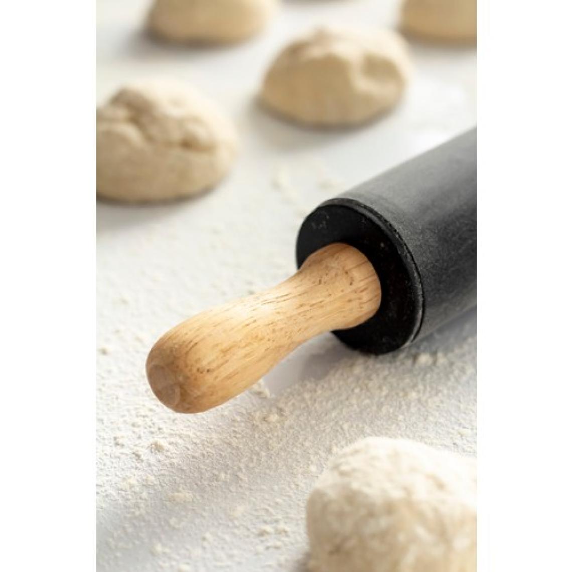 EW's Kitchenware Bambu Saplı Silikon Gövdeli Siyah Merdane Orta Boy 39 x 5 cm