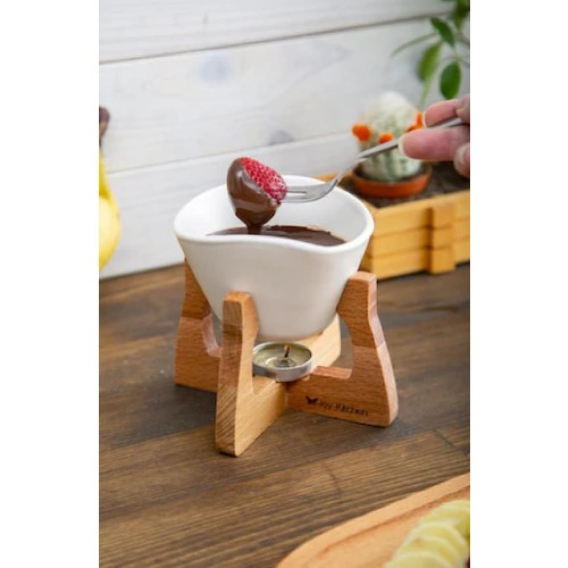 Joy Kitchen Ahşap Standlı Fondü Seti Beyaz Renk
