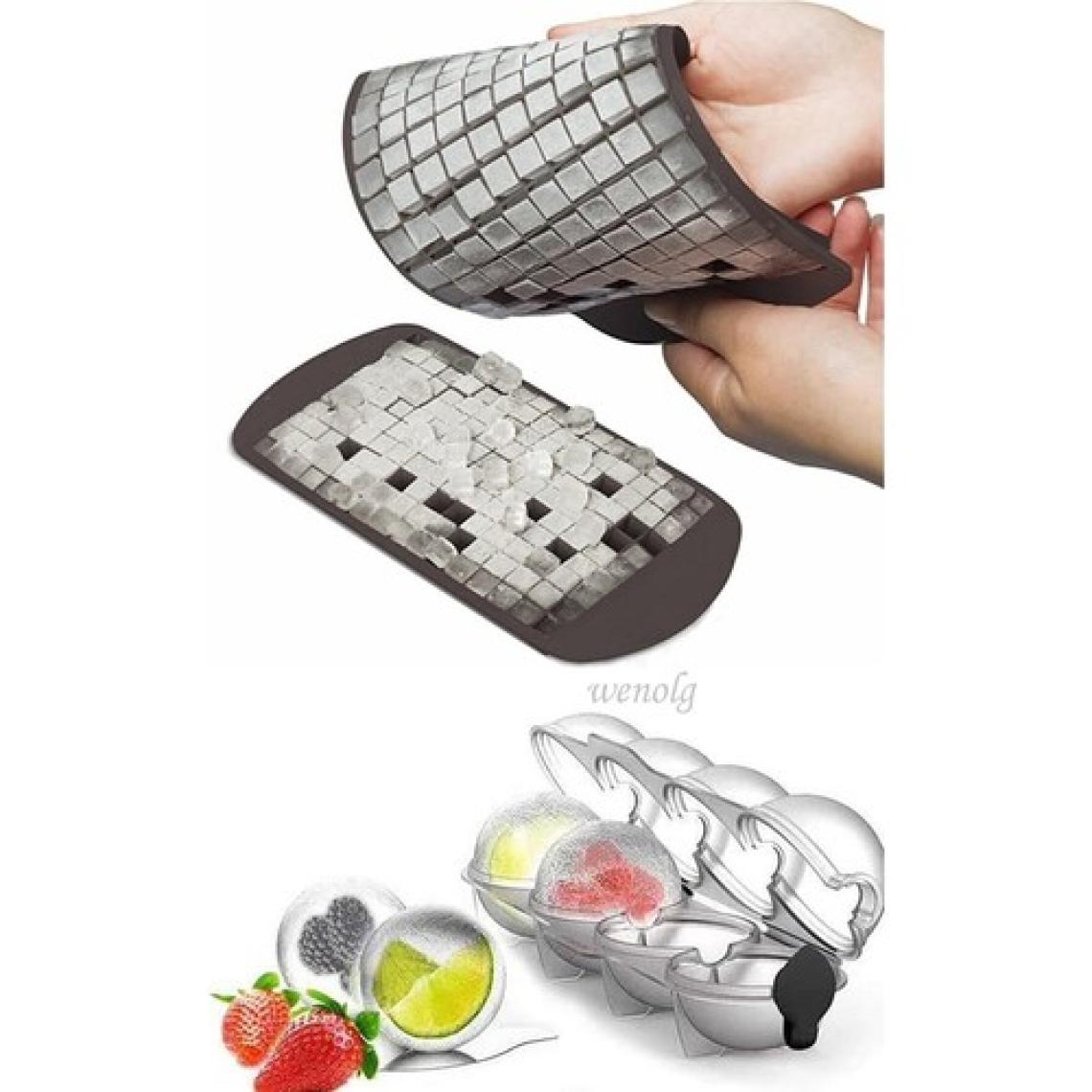 Wenolg Pratik 4'lü Top Buz Kalıbı | 160'LI Mini Küp Şekilli Silikon Buzluk