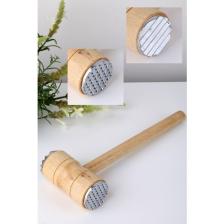 Newstore Home Et Dövme Tokmağı Ahşap 2 Başlı Et Dövme Çekici Paslanmaz Kasap Et Döveceği Ezme Yumuşatma Aparatı