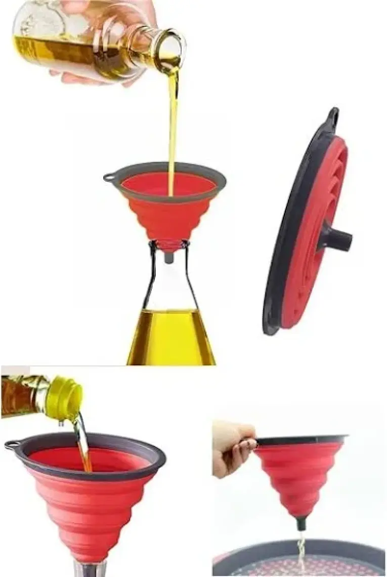 Qlux Ideas Karbonplast Çift Renkli Akordeon Huni - Double Color Accordion Funnel