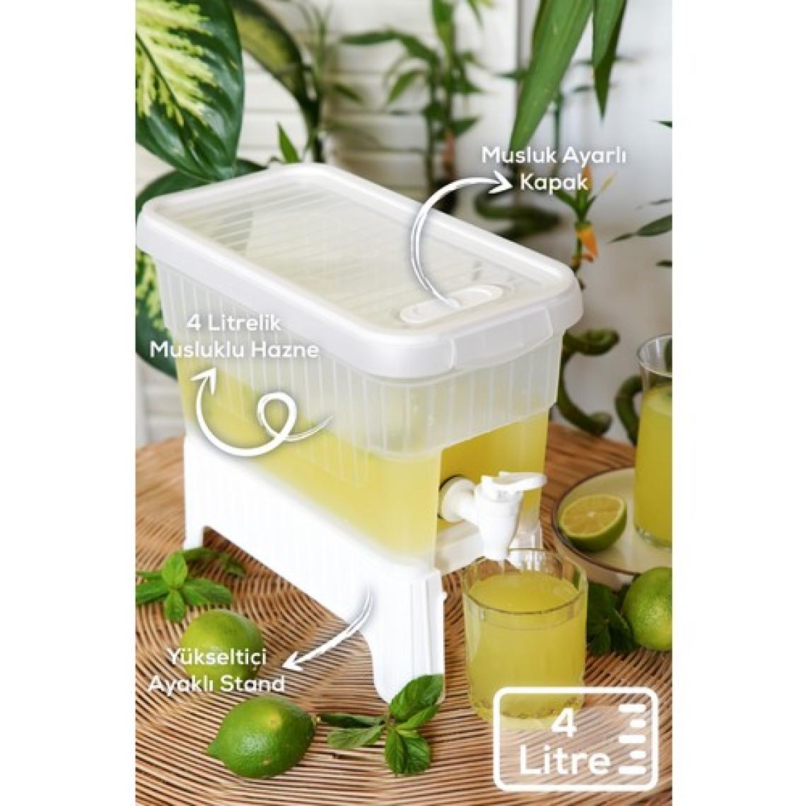 Vienev 4 Litre Su ve Limonata Sebili Beyaz