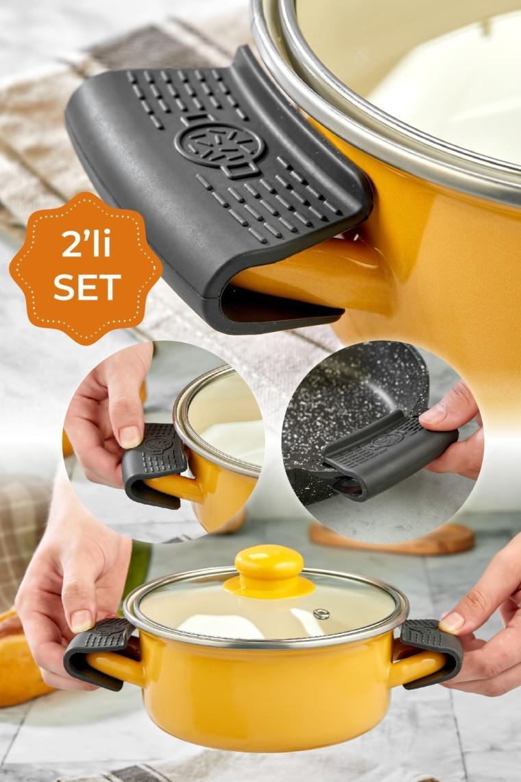 Pd Home 2 Adet Isıya Dayanıklı Tencere Kulbu Tava Tutacağı Yanmaz Yapışmaz
