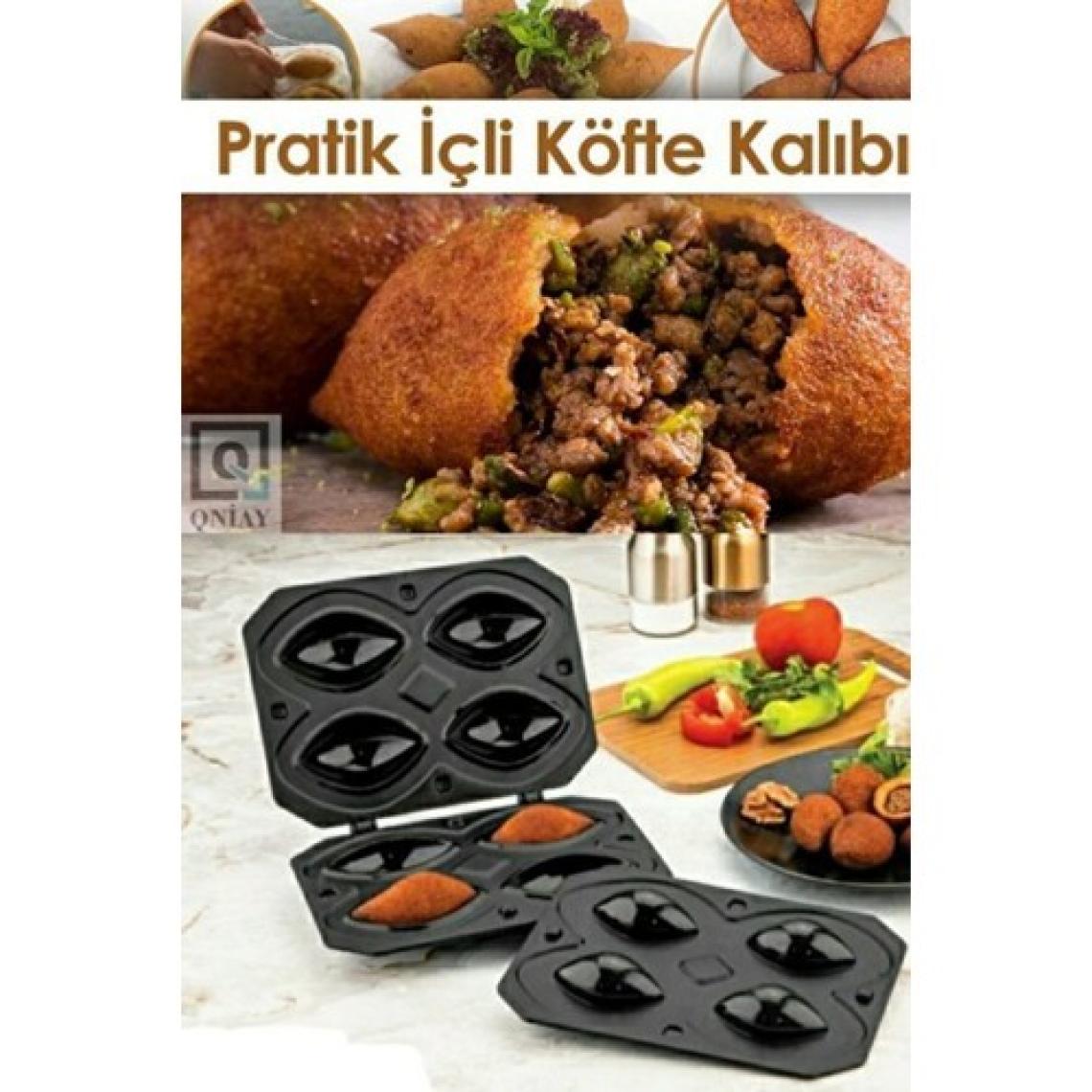 Qniay Lüx Siyah Pratik 4'lü Içli Köfte Kalıbı