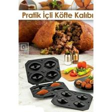 Qniay Lüx Siyah Pratik 4'lü Içli Köfte Kalıbı