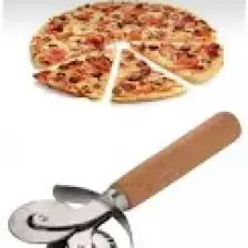 Royaleks Çift Başlıklı Ahşap Saplı Pizza Kesici Hamur Kesici