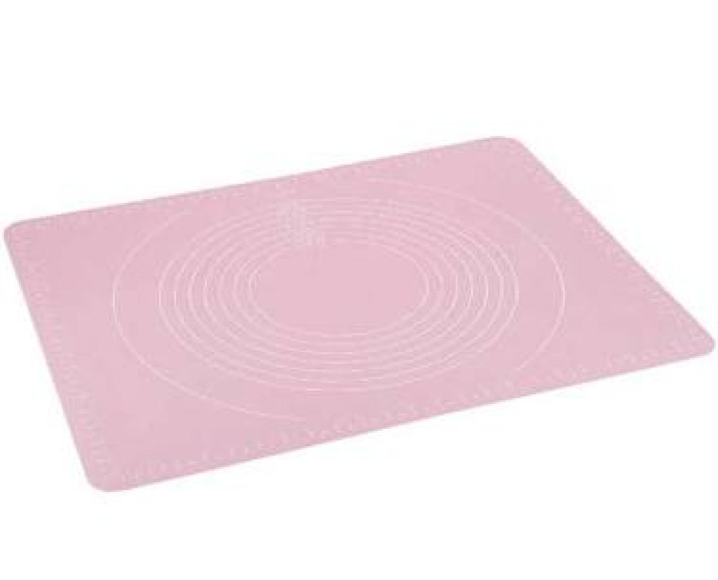 Tantitoni Açık Pembe Ölçekli Silikon Hamur Açma Matı 50CM