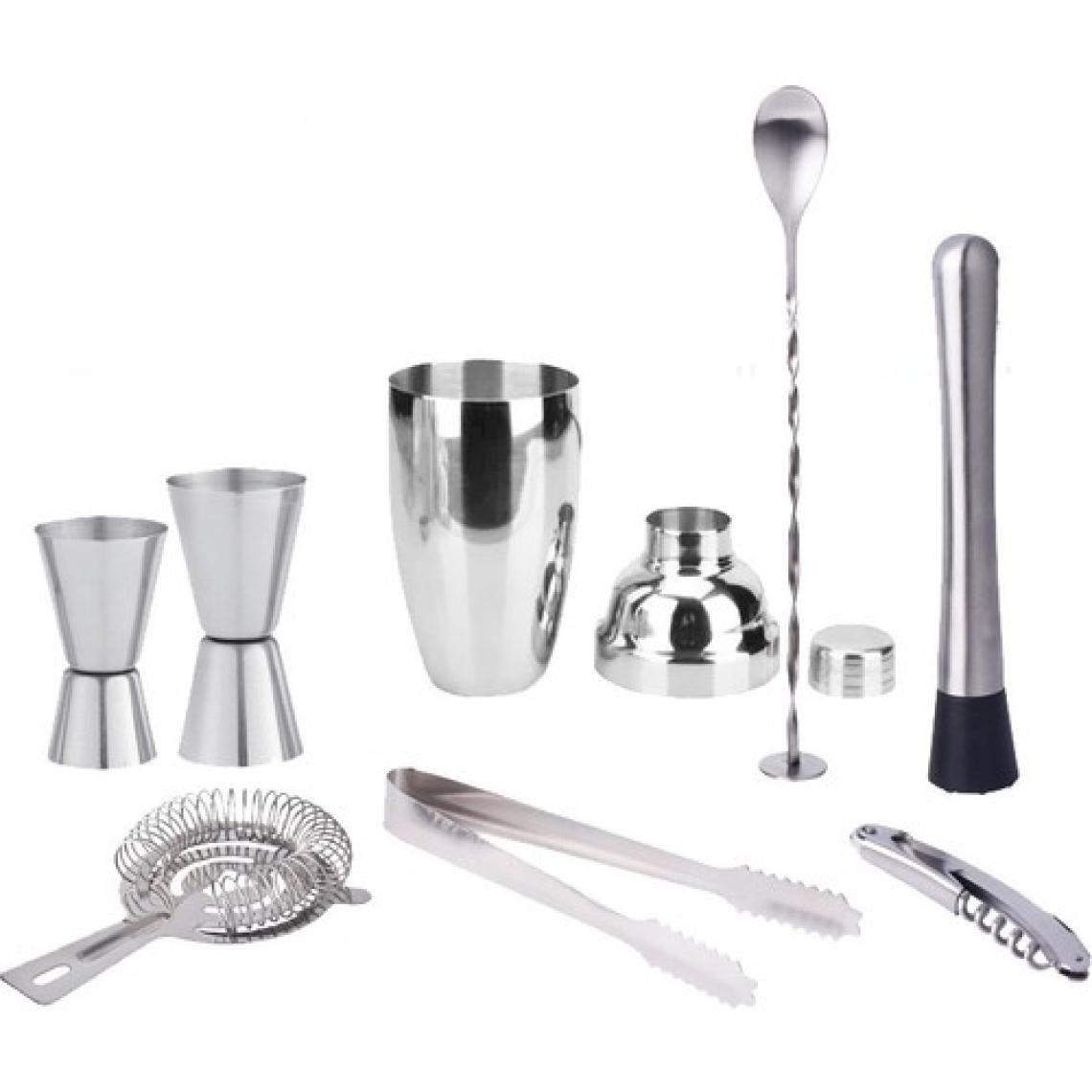 Zicco Shaker Kokteyl Set 7 Parça Paslanmaz Çelik 550 ml Shaker Set Jigger Mojito Tokmağı