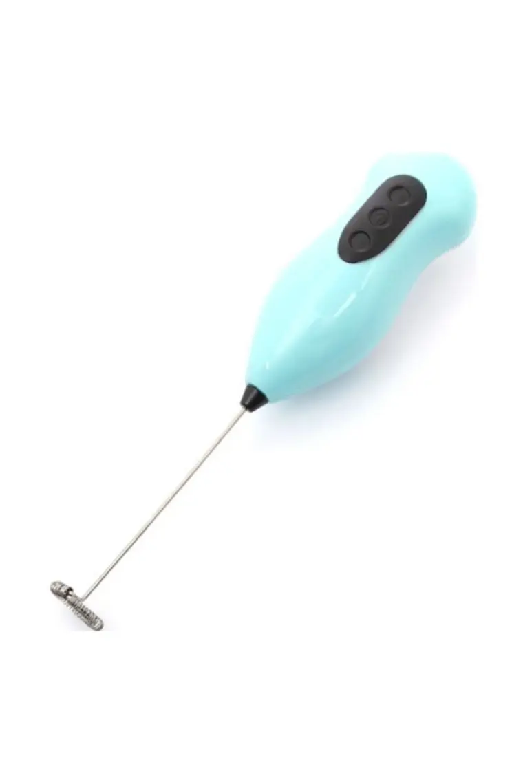 CandyShine Pilli Mini Mixer Kahve Süt Köpürtücü Karıştırıcı Cappuccino Mixer Mavi