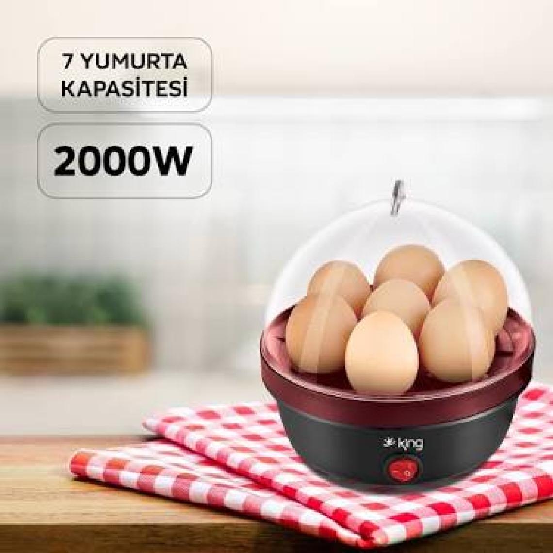 King P-650 Kottos Yumurta Pişirme Makinesi Kırmızı