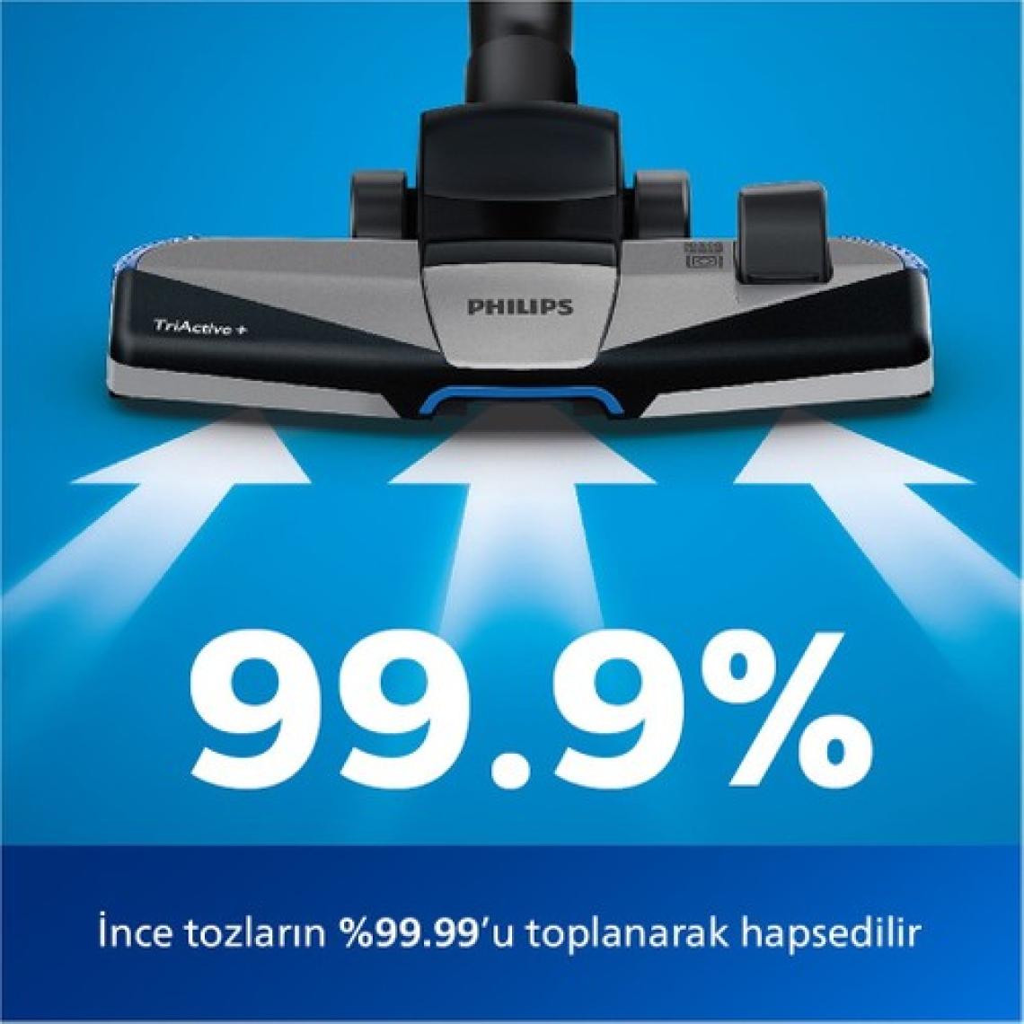 Philips 7000 Serisi PowerPro Max Torbasız Elektrikli Süpürge, 750W, PowerCyclone 8, Alerji Kilit Sistemi, TriActive+ Başlık, FC9749/07