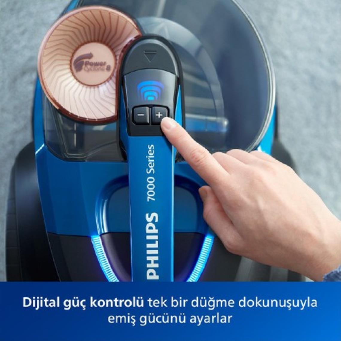 Philips 7000 Serisi PowerPro Max Torbasız Elektrikli Süpürge, 750W, PowerCyclone 8, Alerji Kilit Sistemi, TriActive+ Başlık, FC9749/07