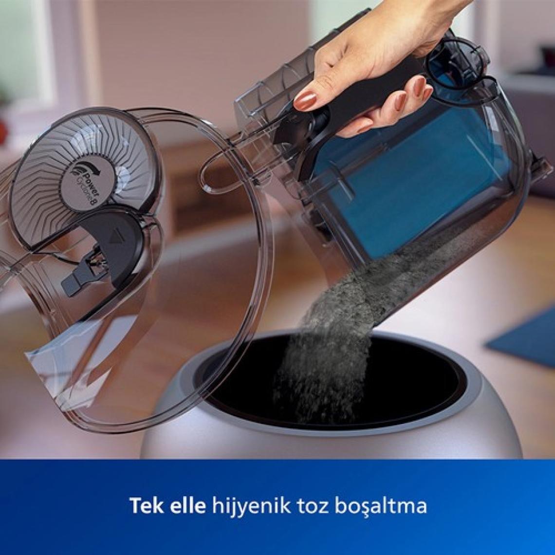 Philips 7000 Serisi PowerPro Max Torbasız Elektrikli Süpürge, 750W, PowerCyclone 8, Alerji Kilit Sistemi, TriActive+ Başlık, FC9749/07
