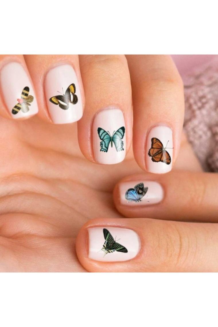 Kelebekler Tırnak Dövmesi, Tırnak Tattoo, Nail Art, Tırnak Sticker