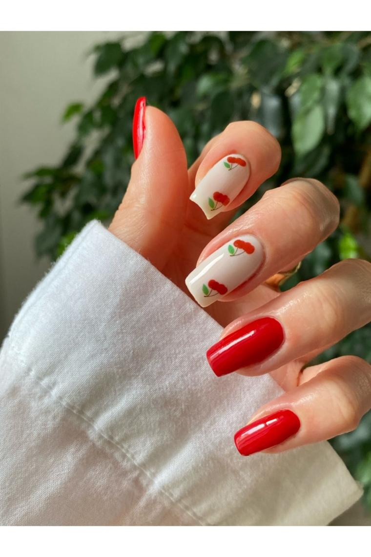 Kiraz Tırnak Dövmesi, Tırnak Tattoo, Nail Art, Tırnak Sticker