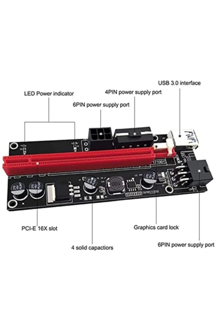 4842 Pcı E Express 1x To 16x Usb 3.0 009s Riser Yükseltici Uzatma Kartı 008s