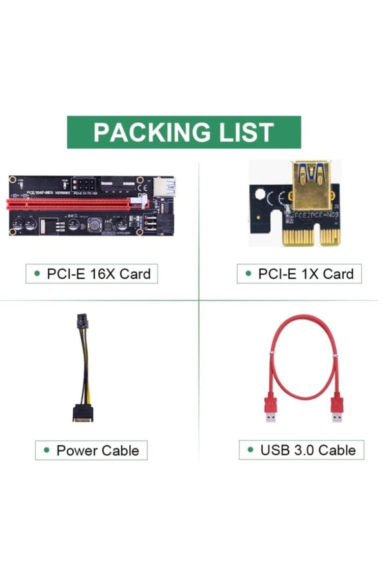 4842 Pcı E Express 1x To 16x Usb 3.0 009s Riser Yükseltici Uzatma Kartı 008s