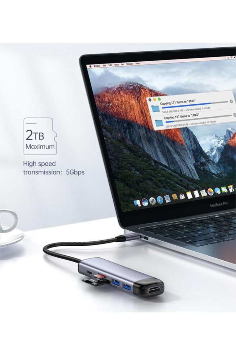 6 In 1 Type C Macbook Çevirici Çoklayıcı Adaptör