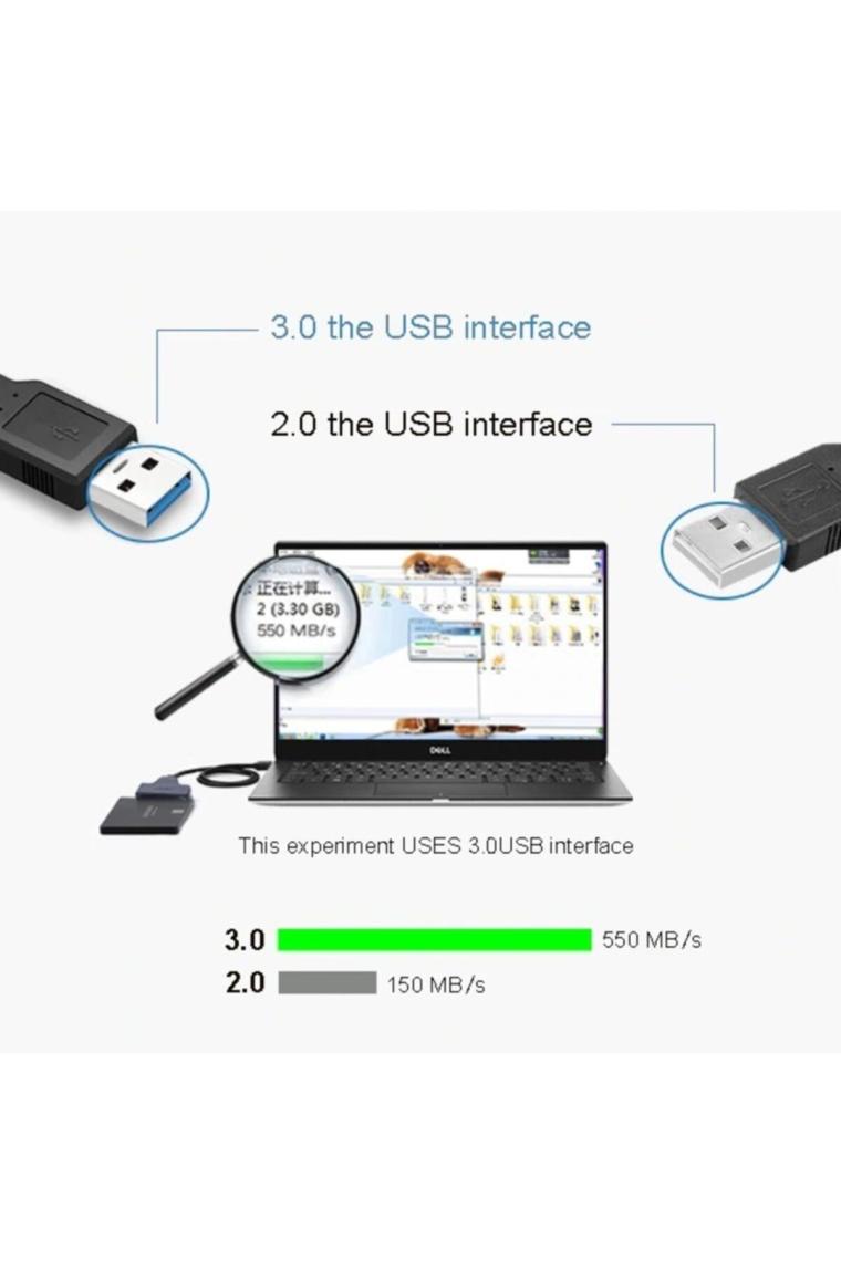 4741 Usb 3.0 2.5 3.5 Inç Sata Ssd Hdd Hard Disk Çevirici Dönüştürücü Adaptör Kablosu Uyumlu