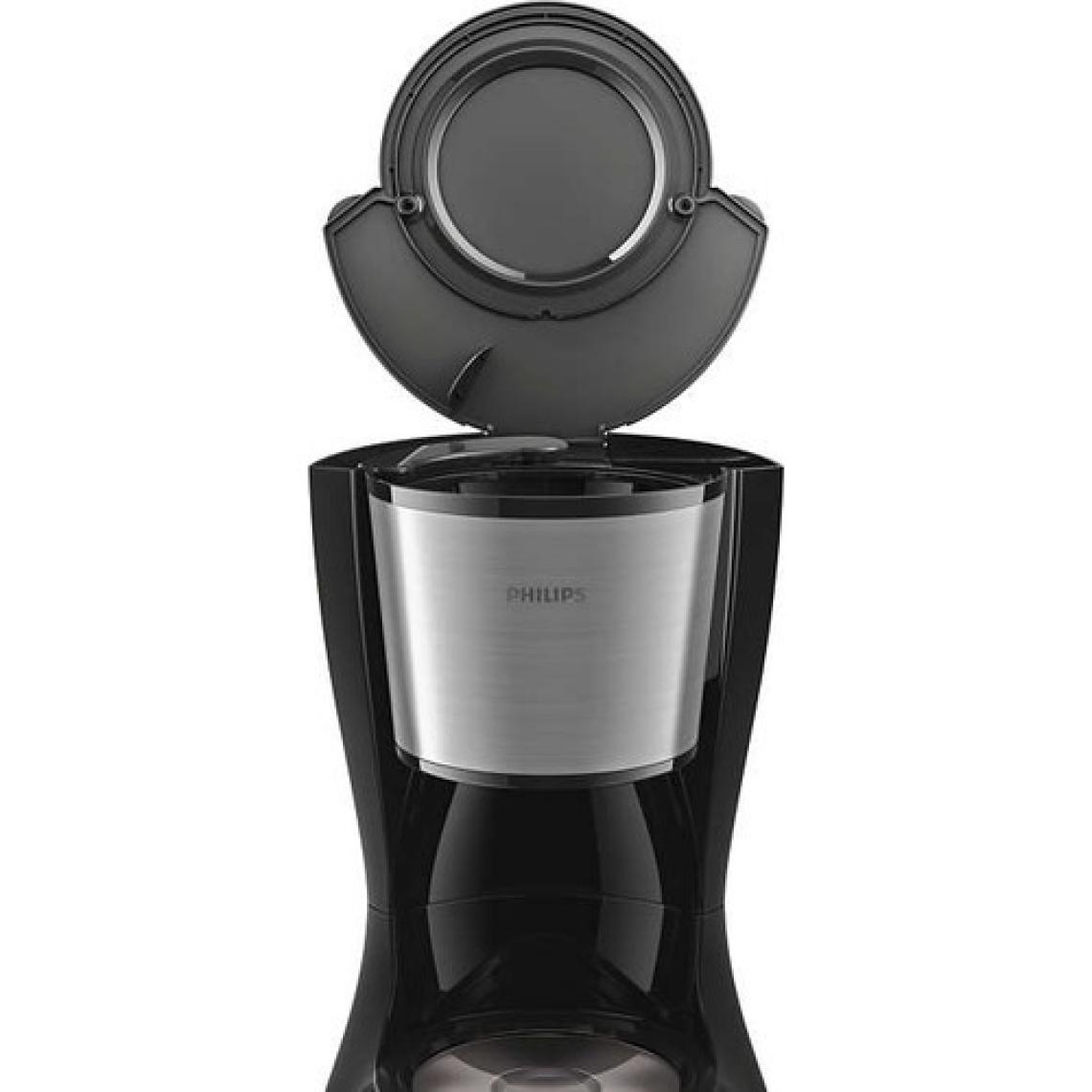 Philips HD7462/20 Filtre Kahve Makinesi, 1,2 Litre Kapasite, Otomatik Kapanma, Cam Demlikli, Siyah ve Metal,