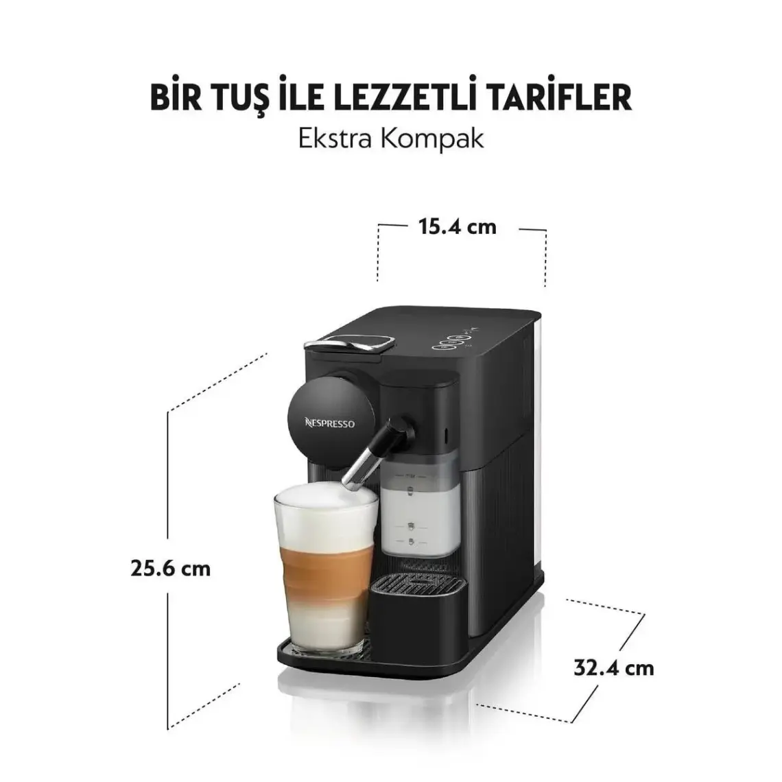 Nespresso F121 Latissima One Süt Çözümlü Kahve Makinesi,Siyah
