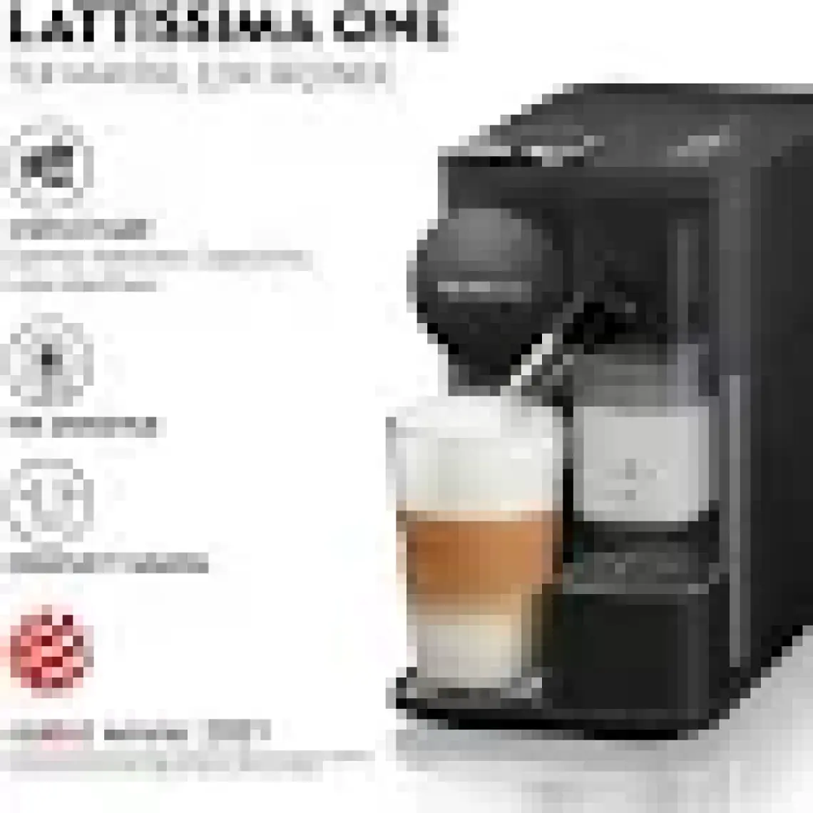 Nespresso F121 Latissima One Süt Çözümlü Kahve Makinesi,Siyah
