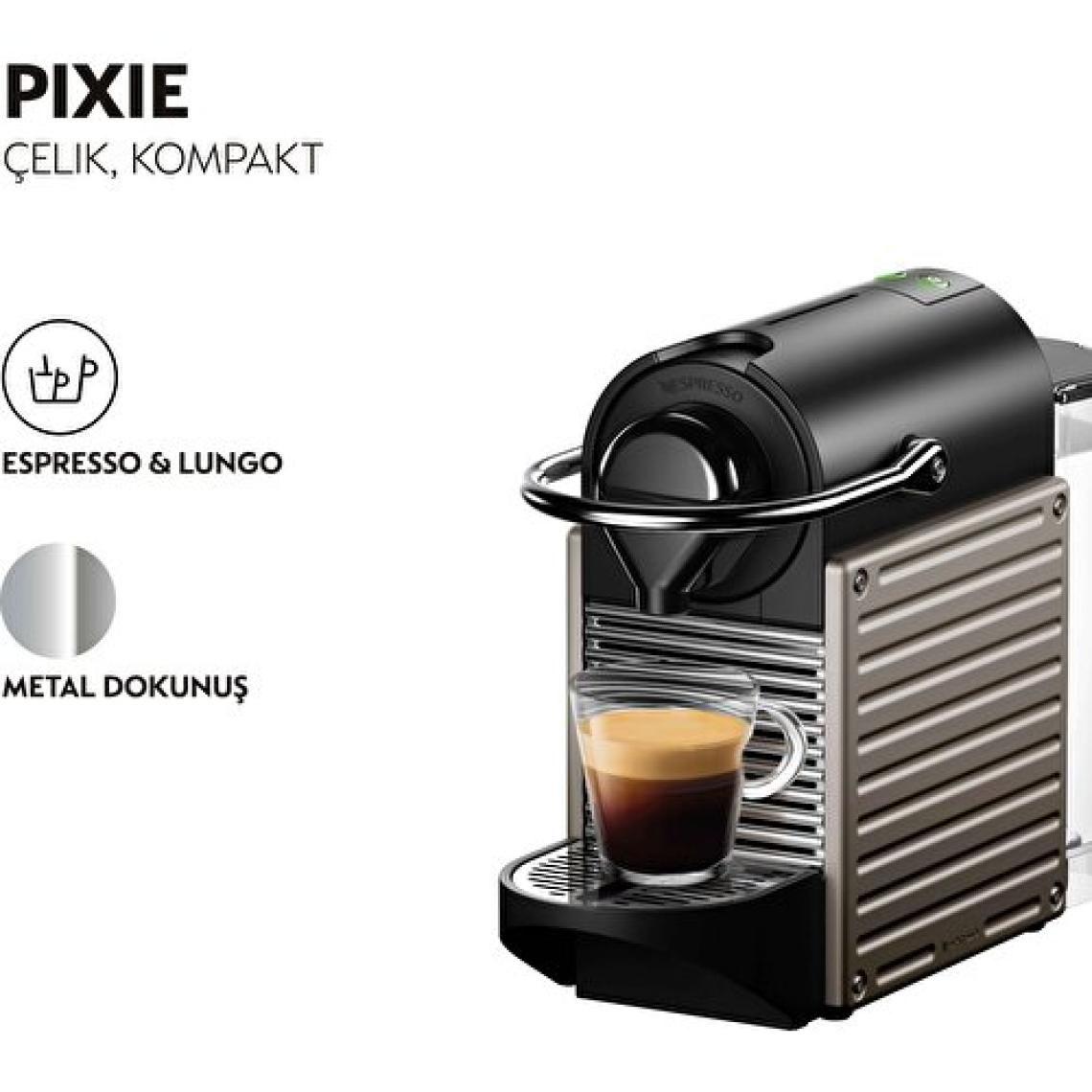 Nespresso C66T Pixie Titan Kahve Makinesi ve Süt Köpürtücü Aksesuar
