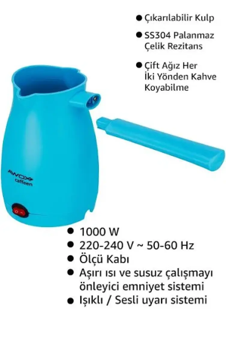 Awox Caffeen Türk Kahvesi Makinesi Elektrikli Cezve Mavi