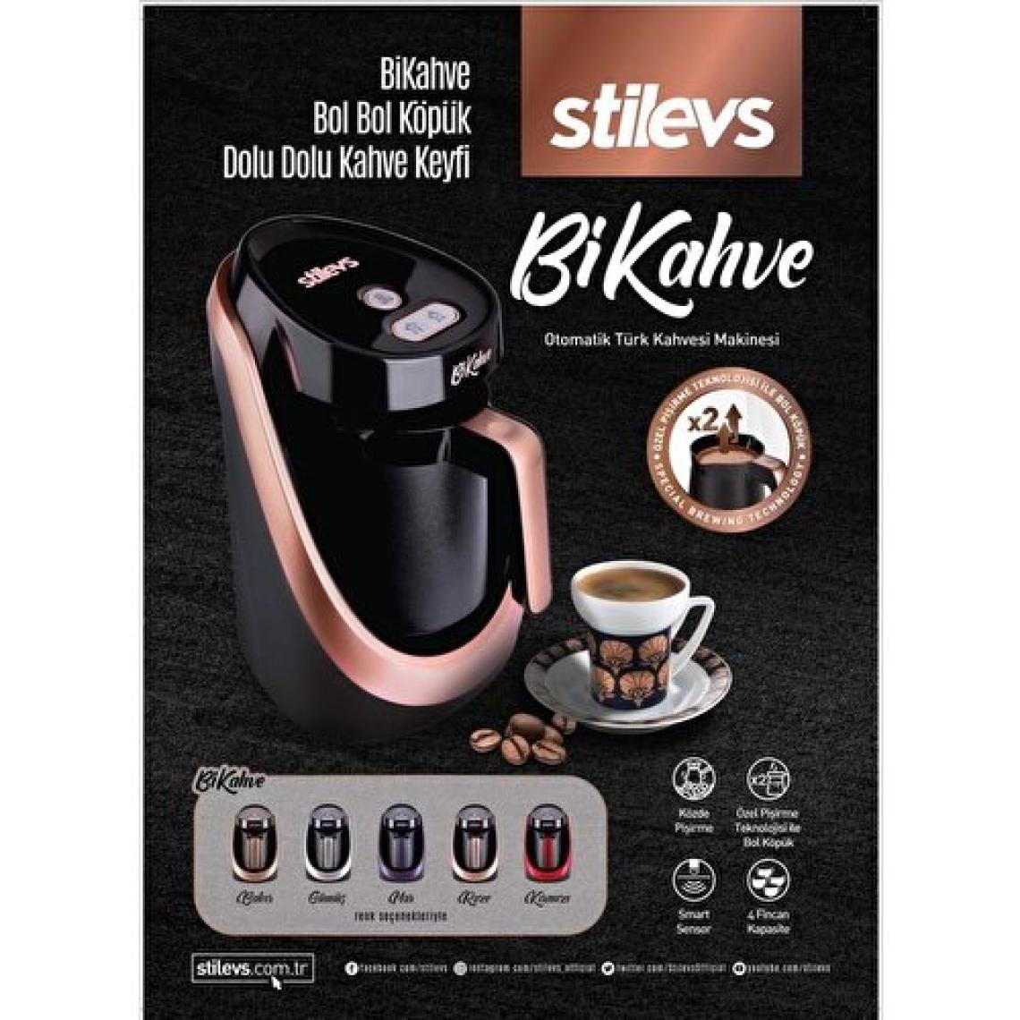 Stilevs BiKahve Kırmızı Otomatik Türk Kahve Makinesi