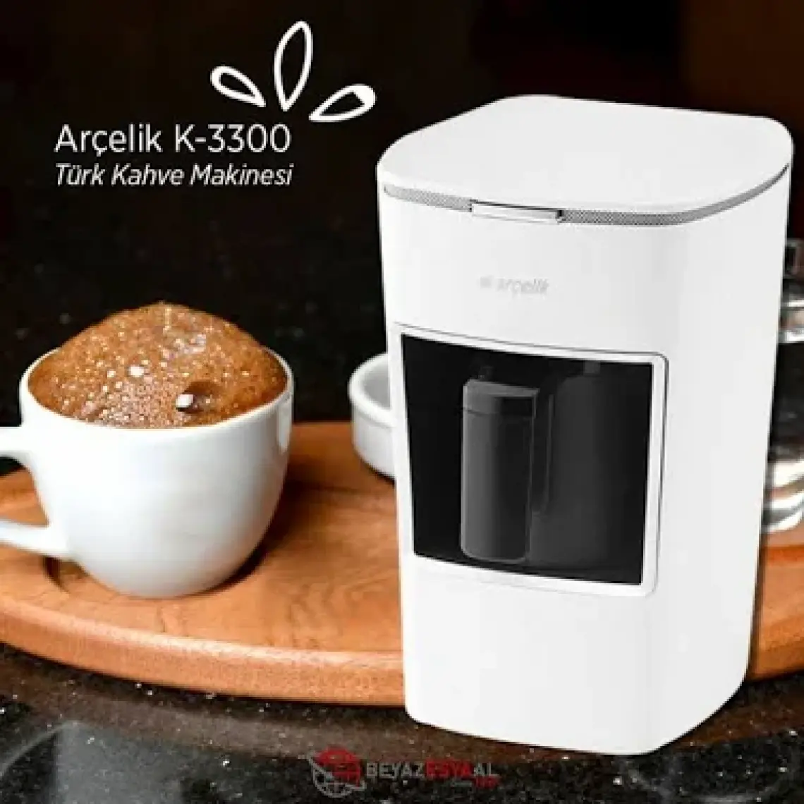 Arçelik K-3300 Beyaz Mini Telve Türk Kahve Makinesi