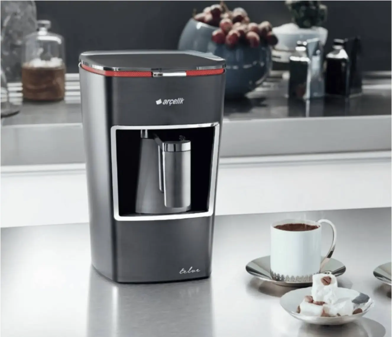 Arçelik K-3300 Siyah Mini Telve Türk Kahve Makinesi