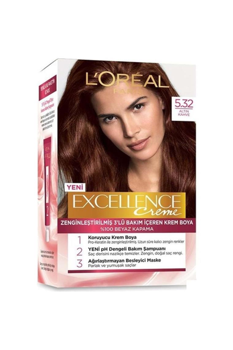 Loreal Excellence Creme 5.32 Altın Kahve Saç Boyası