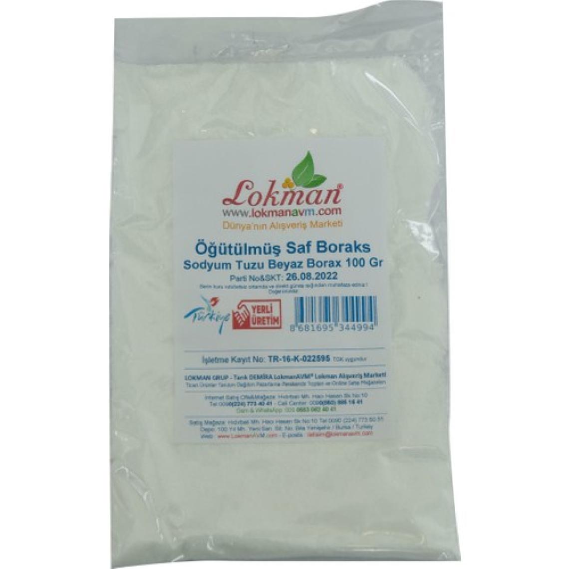 Lokman Öğütülmüş Saf Boraks Sodyum Tuzu Beyaz Borax 100 gr