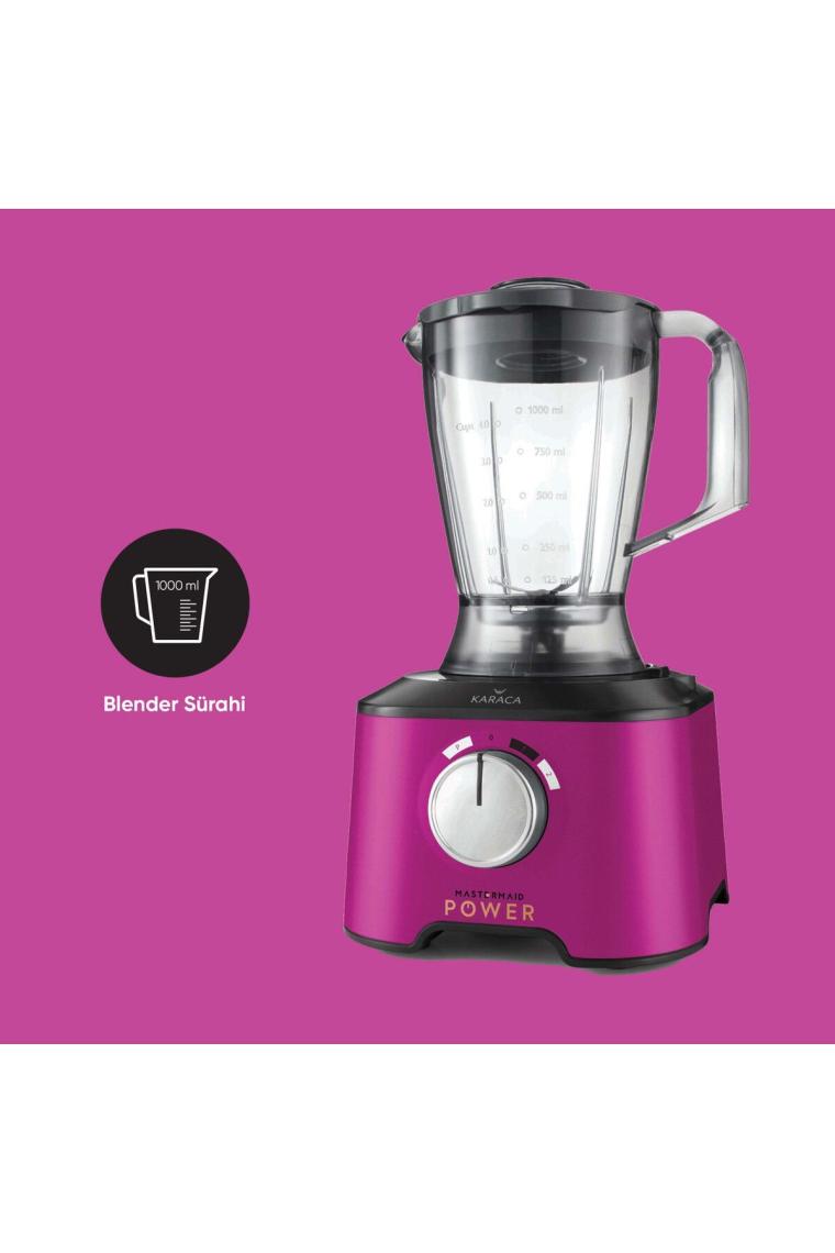 Karaca Mastermaid Power Multifunctional 10 İn 1 Fushia Love Mutfak Robotu, Blender Seti 2000w