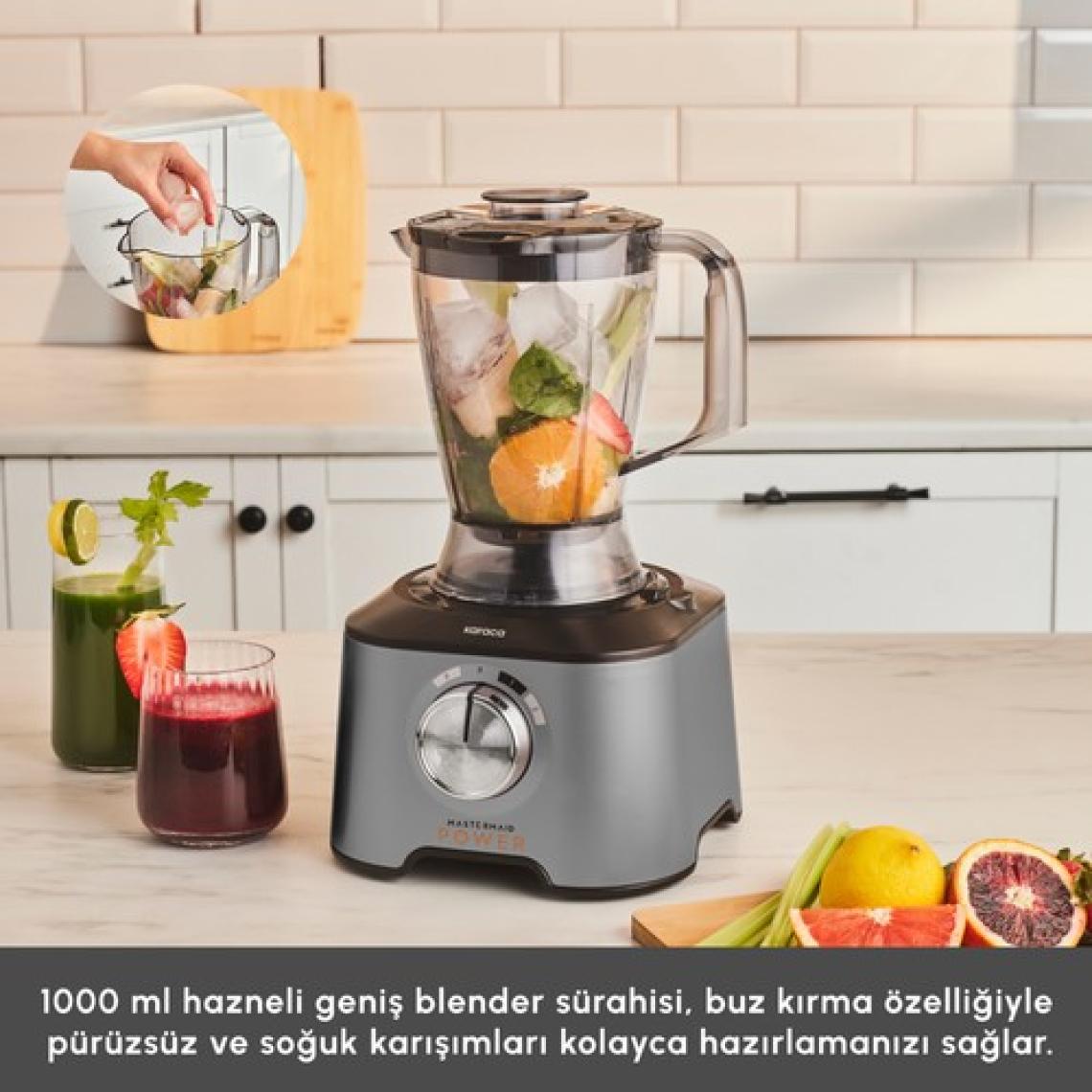 Karaca Mastermaid Power Multifunctional 10 in 1 Galaxy Grey Gıda Hazırlama Seti