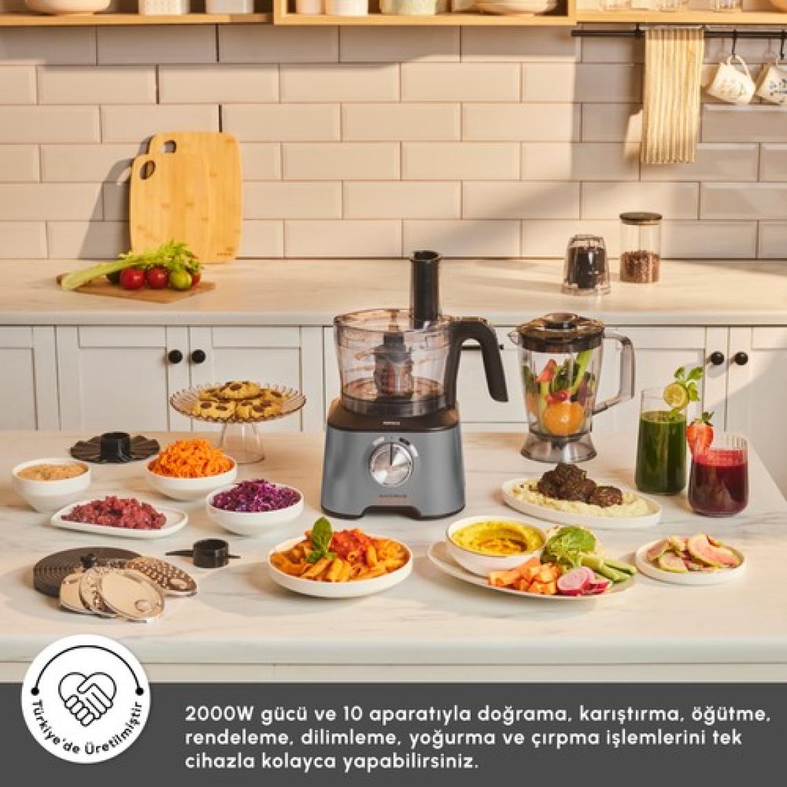 Karaca Mastermaid Power Multifunctional 10 in 1 Galaxy Grey Gıda Hazırlama Seti