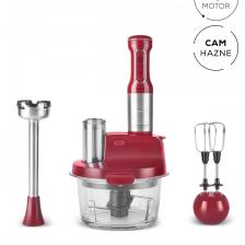 Karaca mm Prosteel 2000W Cam Mutfak Robotu Kırmızı Inox