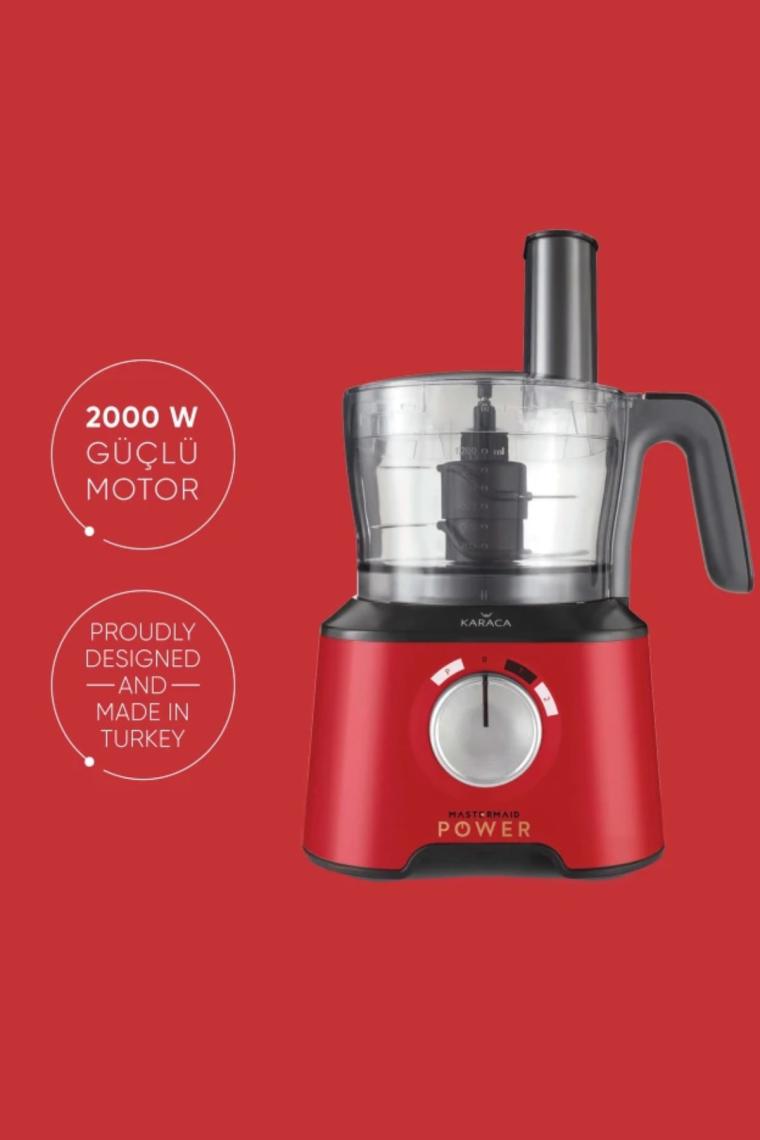 Karaca Mastermaid Power Essential 2000 W Mutfak Robotu Kırmızı