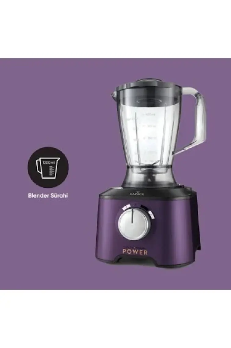 Karaca Mastermaid Power Multifunctional 10 İn 1 Grape Purple Mutfak Robotu, Blender Seti 2000w
