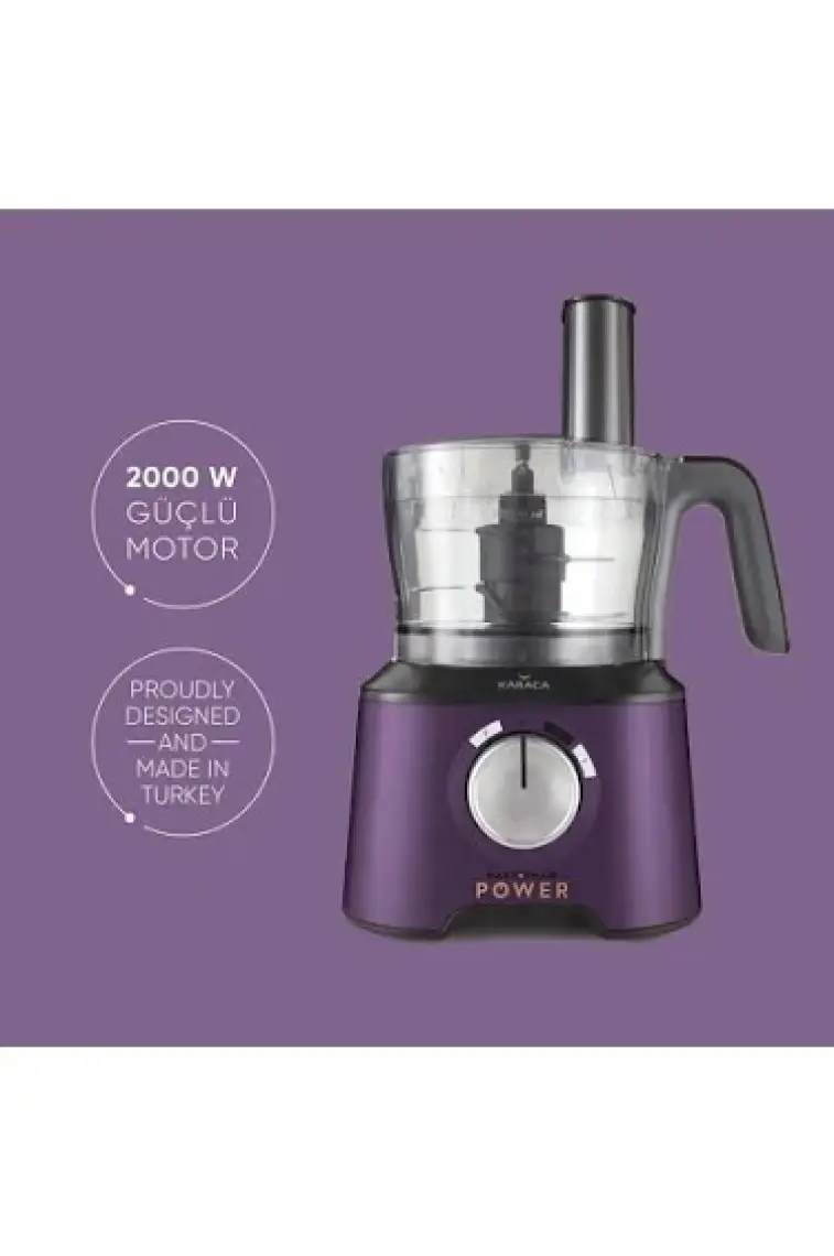 Karaca Mastermaid Power Multifunctional 10 İn 1 Grape Purple Mutfak Robotu, Blender Seti 2000w