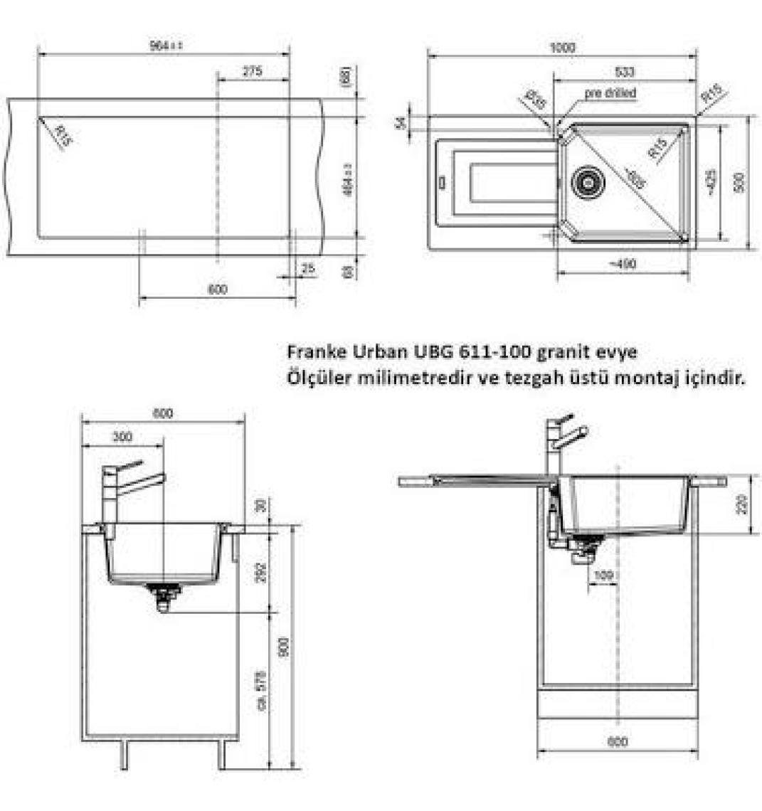 Franke Urban Ubg 611-100 Bıanco Granit Evye