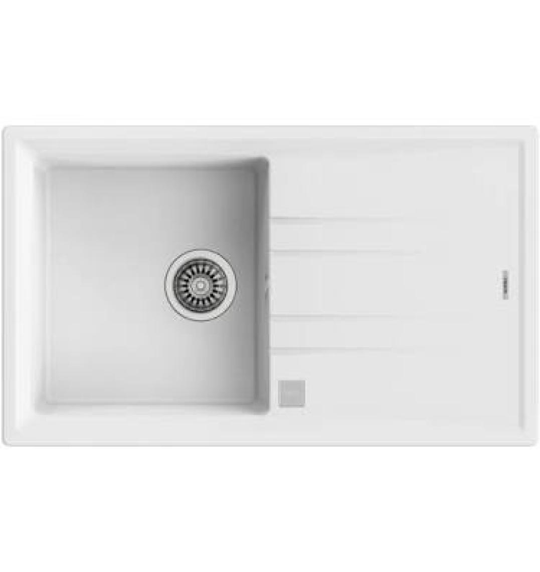Teka STONE 50 B-TG WHITE Ankastre Kumanda Sifonlu Granit Eviye Beyaz 86 cm 115330026
