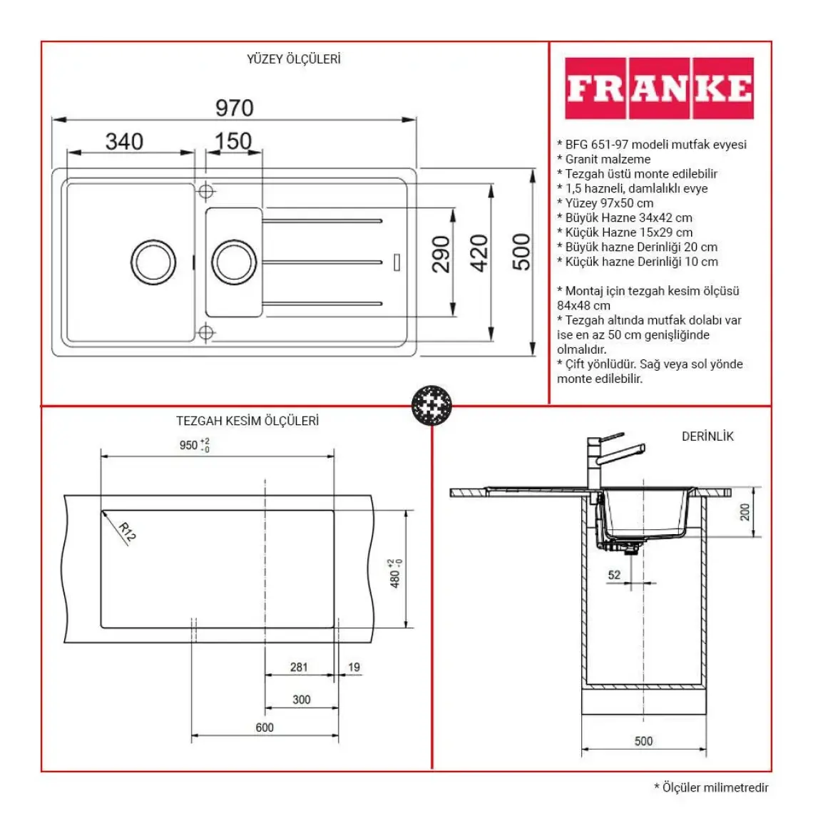 Franke Basis Bfg 651 Granit Bianco Evye