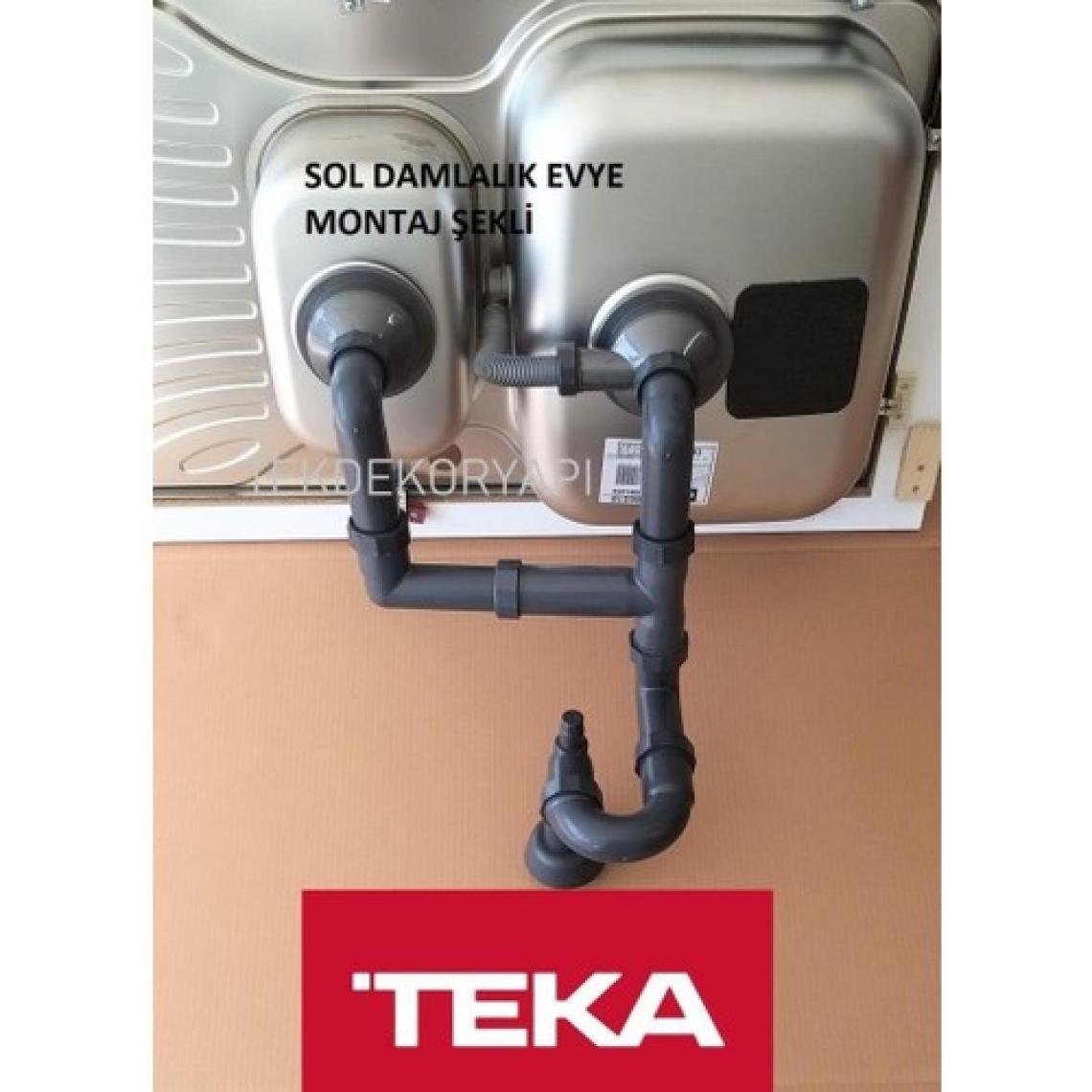 TEKDEKOR TEKA ORJİNAL 1,5 GÖZ TAŞMALI EVYE SİFON TAKIMI
