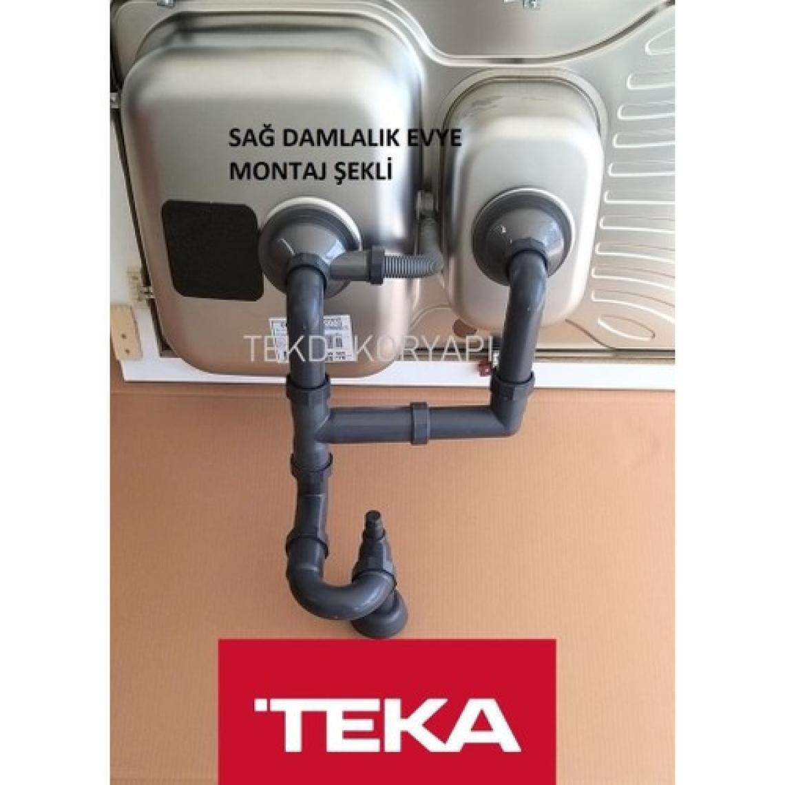 TEKDEKOR TEKA ORJİNAL 1,5 GÖZ TAŞMALI EVYE SİFON TAKIMI