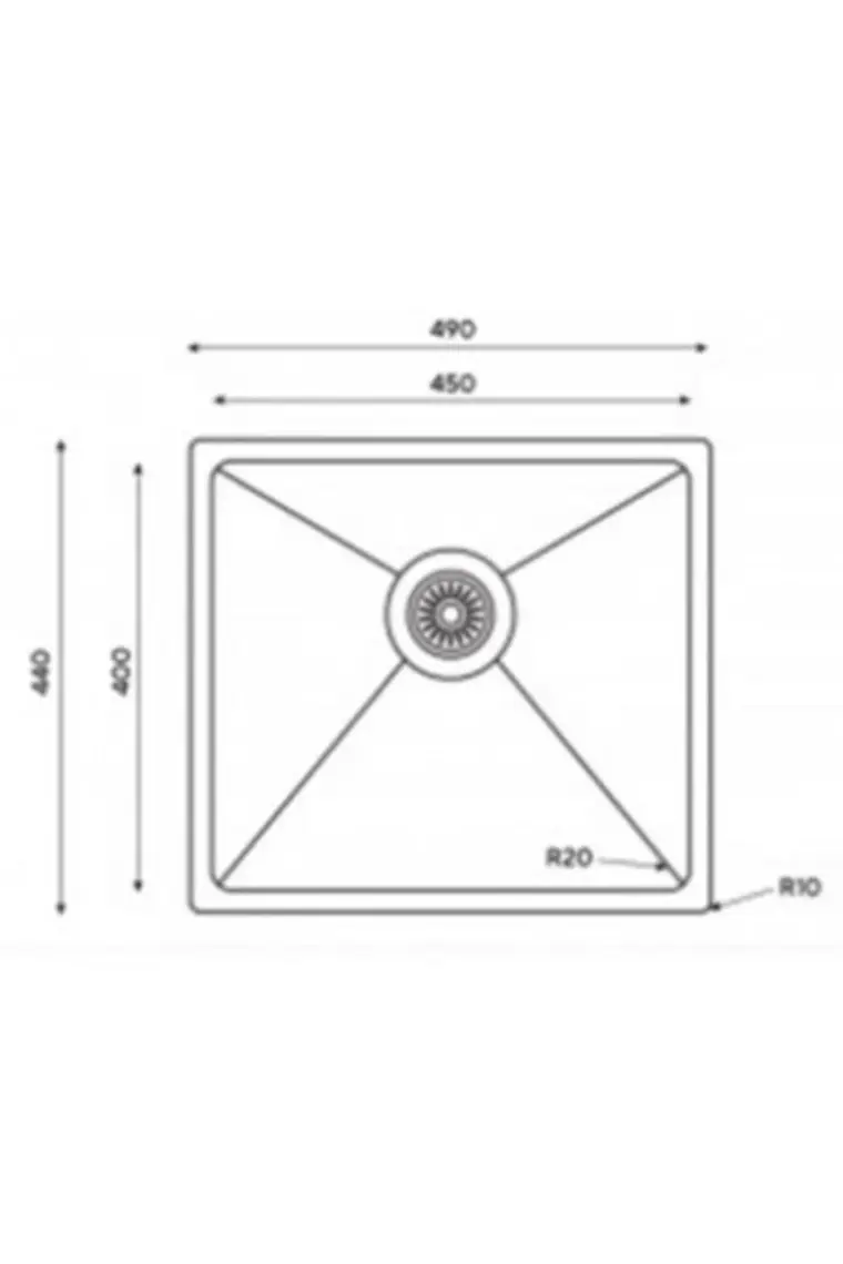 Ukinox Me 451 490X440 mm Inox Paslanmaz Çelik Mutfak Evyesi