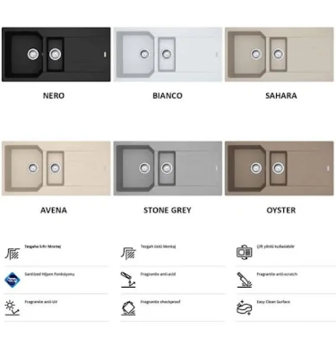 Franke Urban Ubg 651-100 Stone Grey Granit Evye